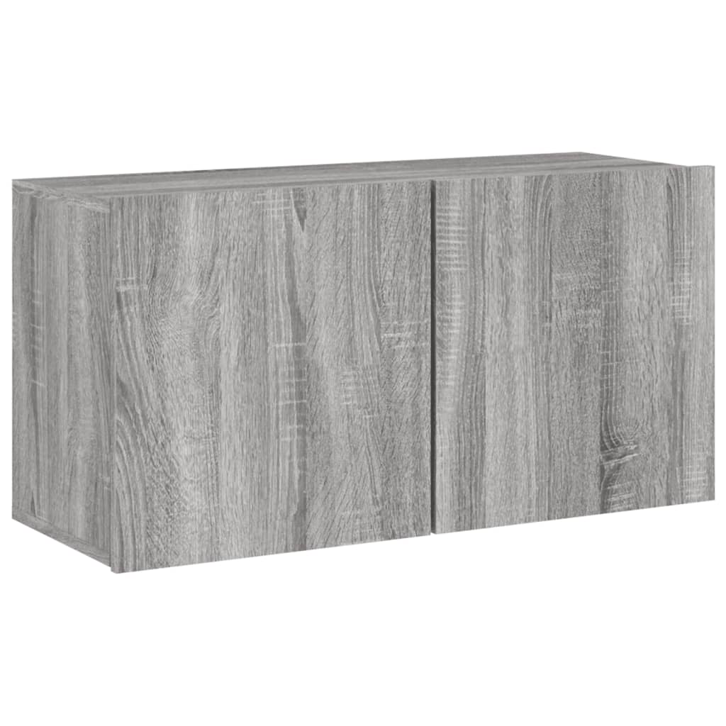 vidaXL 4-dijelni zidni TV elementi siva boja hrasta konstruirano drvo