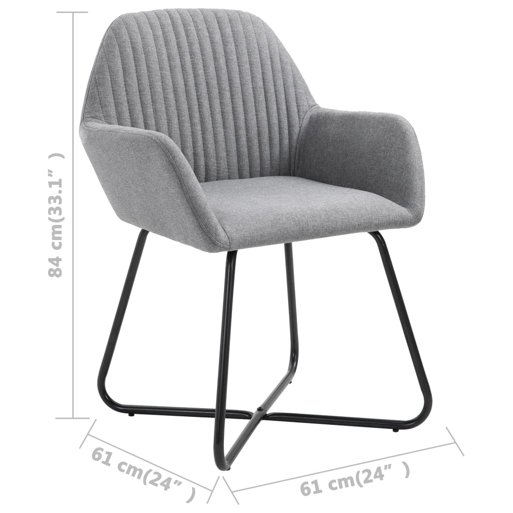 vidaXL Blagovaonske stolice od tkanine 2 kom svjetlosive