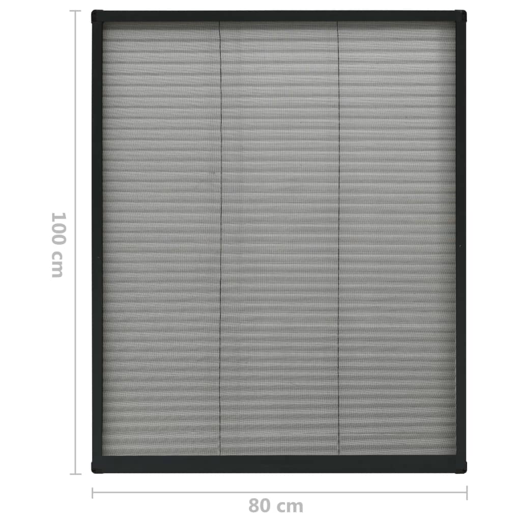 vidaXL Zaslon protiv insekata za prozore antracit 80x100 cm aluminij