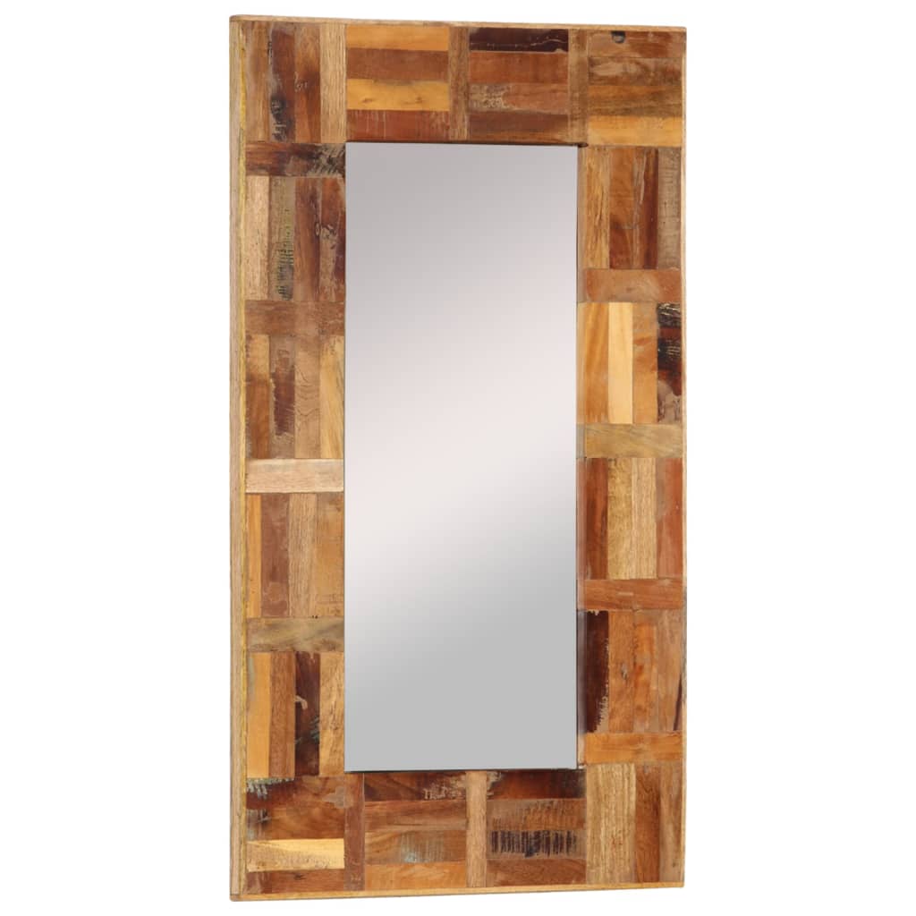 vidaXL Zidno ogledalo od masivnog obnovljenog drva 50 x 80 cm