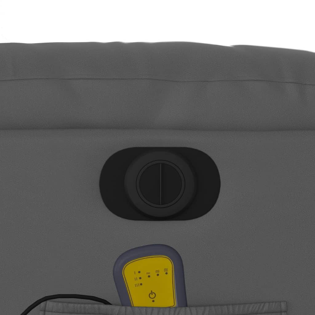 vidaXL Električni masažni naslonjač od umjetne kože sivi