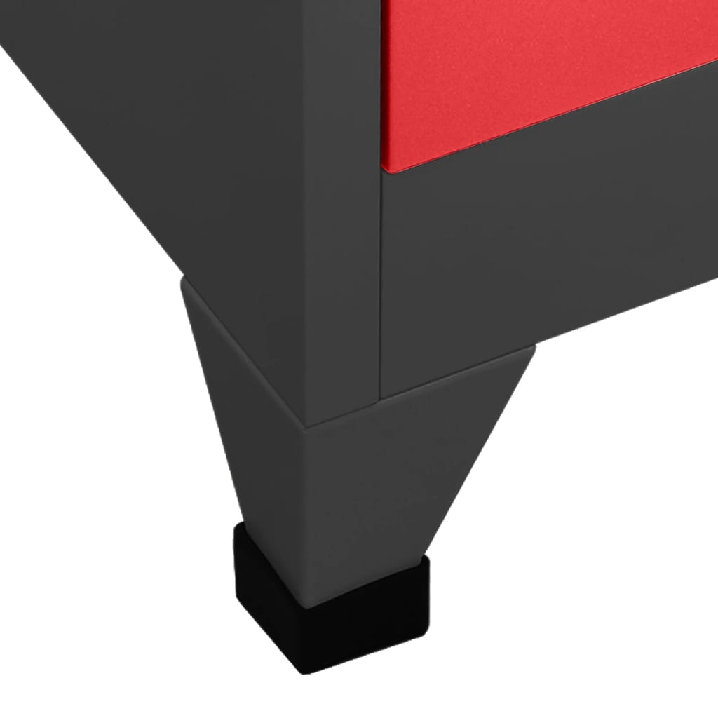 vidaXL Ormarić s ključem antracit-crveni 90 x 45 x 180 cm čelični