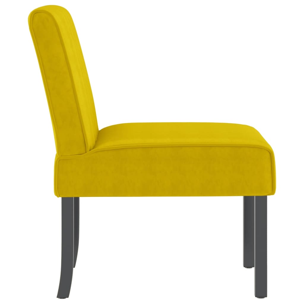 vidaXL Niska stolica žuta baršunasta