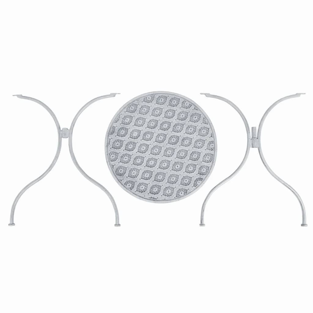 vidaXL 3-dijelni bistro set čelični sivo bijeli
