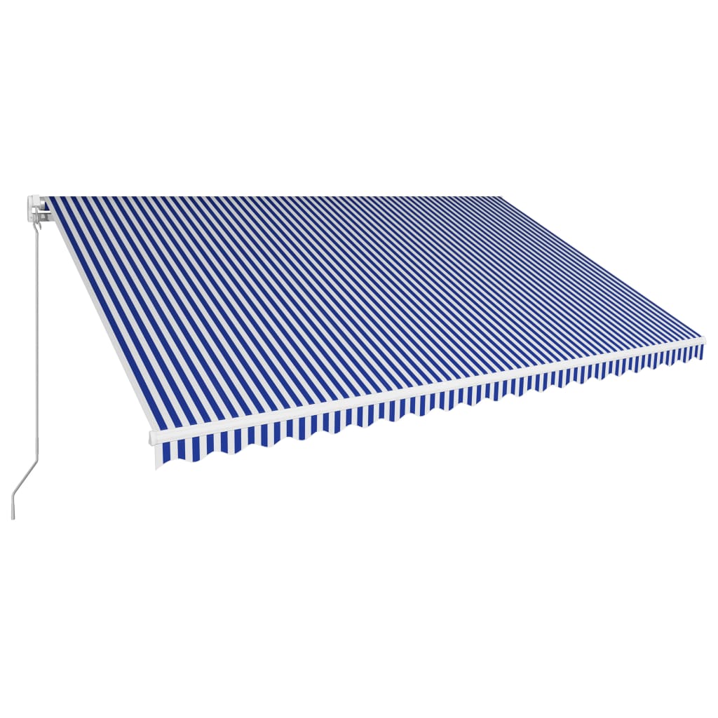 vidaXL Tenda na ručno uvlačenje 500 x 300 cm plavo-bijela