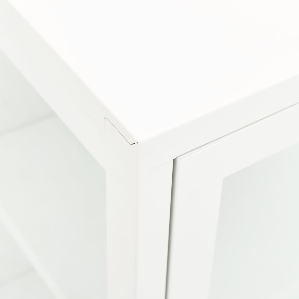 vidaXL Komoda bijela 105 x 35 x 70 cm od čelika i stakla