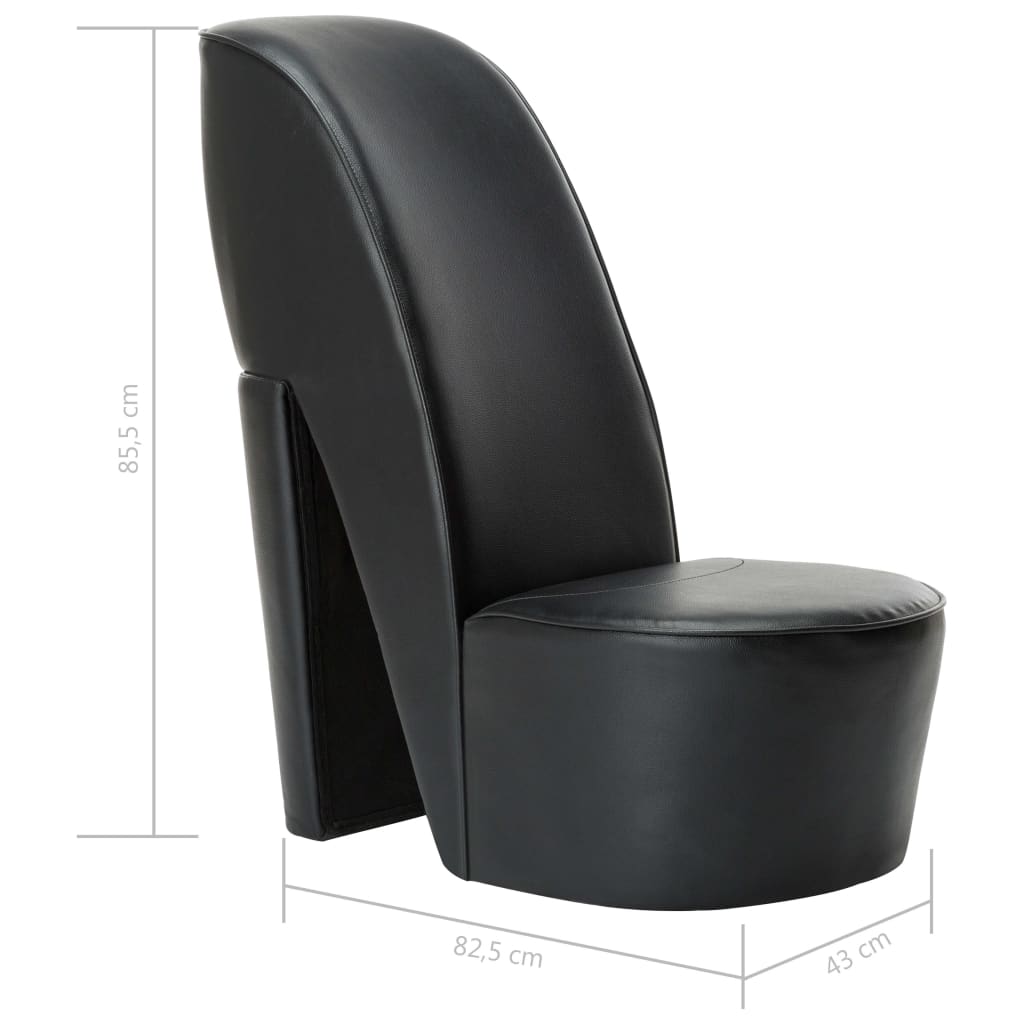 vidaXL Stolica u obliku visoke pete od umjetne kože crna