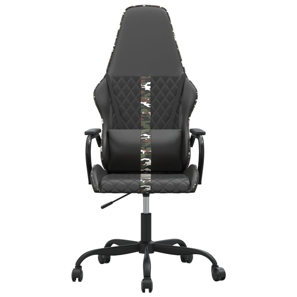 vidaXL Masažna igraća stolica maskirna i crna od umjetne kože