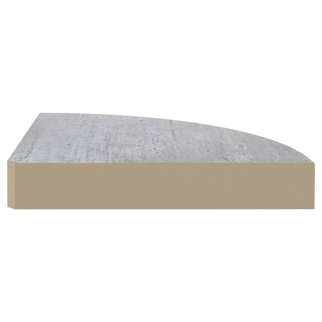 vidaXL Kutne zidne police 2 kom siva boja betona 25 x 25 x 3,8 cm MDF
