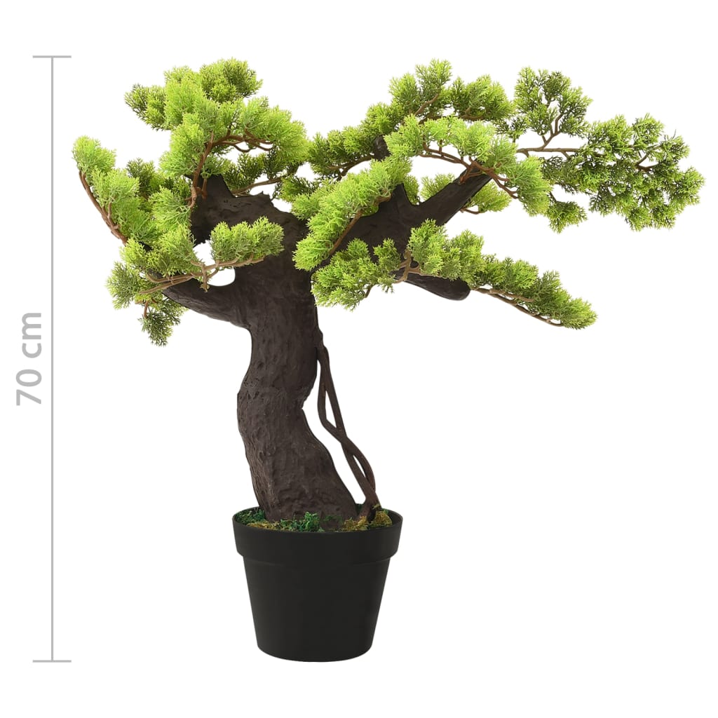 vidaXL Umjetni bonsai čempres s posudom 70 cm zeleni