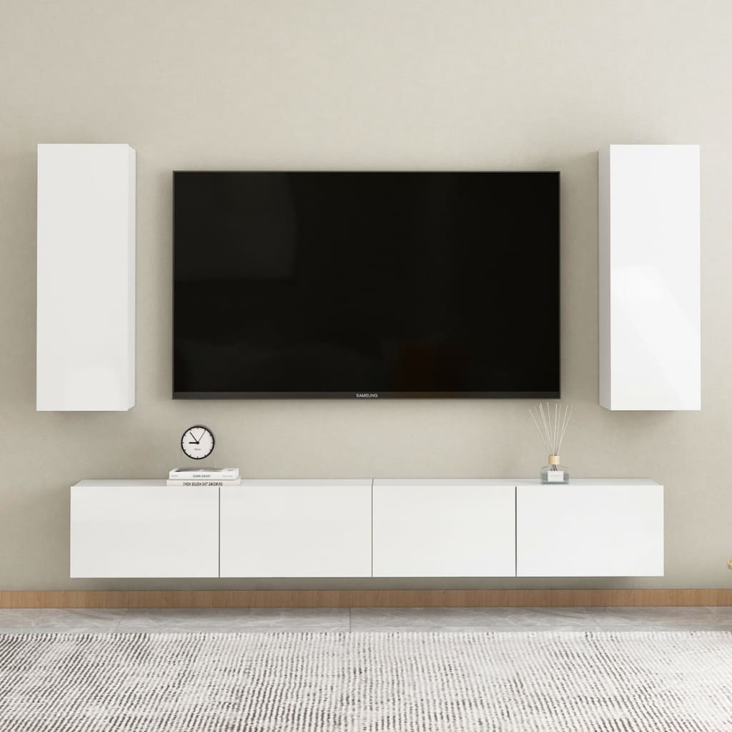 vidaXL TV ormarić sjajni bijeli 30,5 x 30 x 90 cm konstruirano drvo