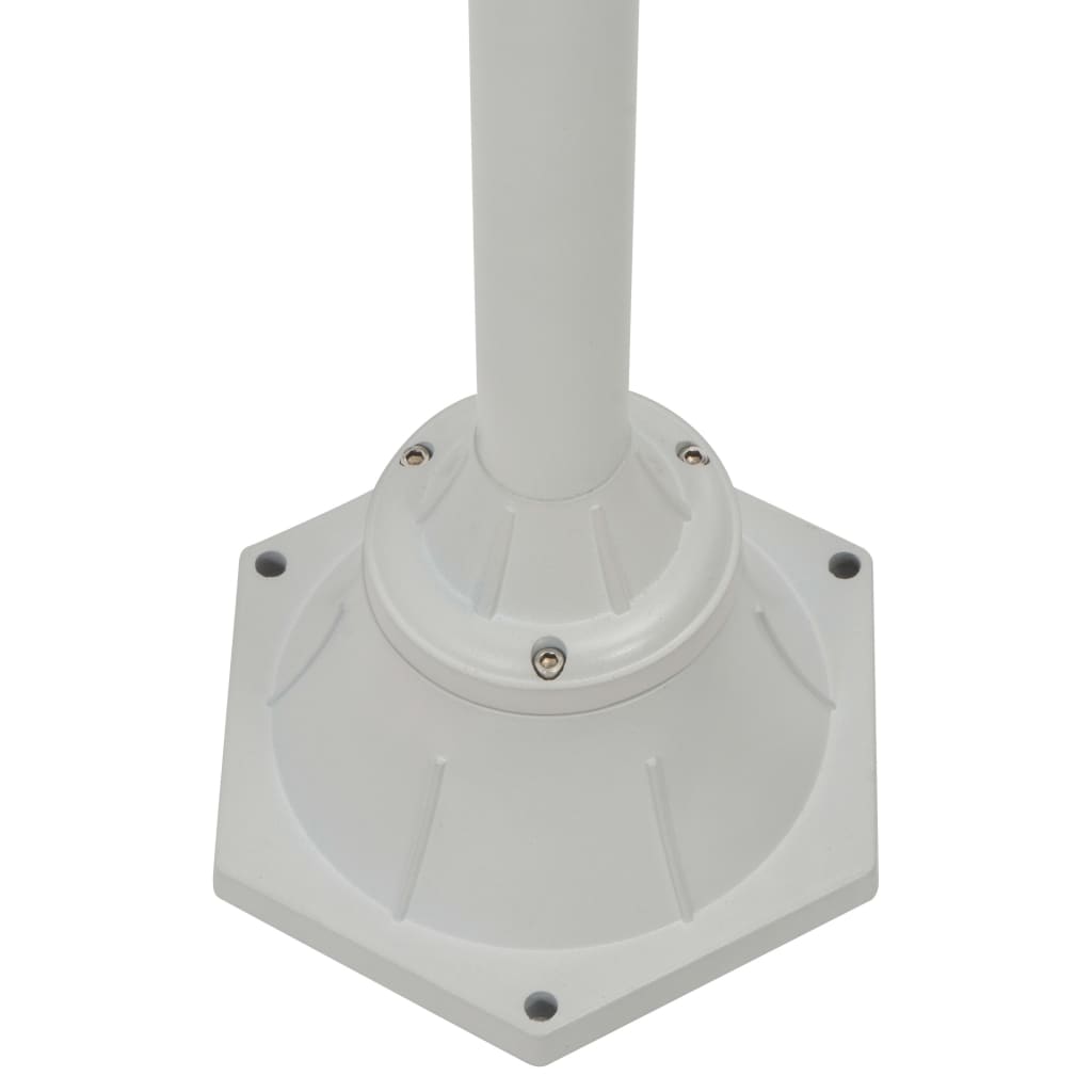 vidaXL Vrtna dvostruka stupna svjetiljka od aluminija E27 220 cm bijela