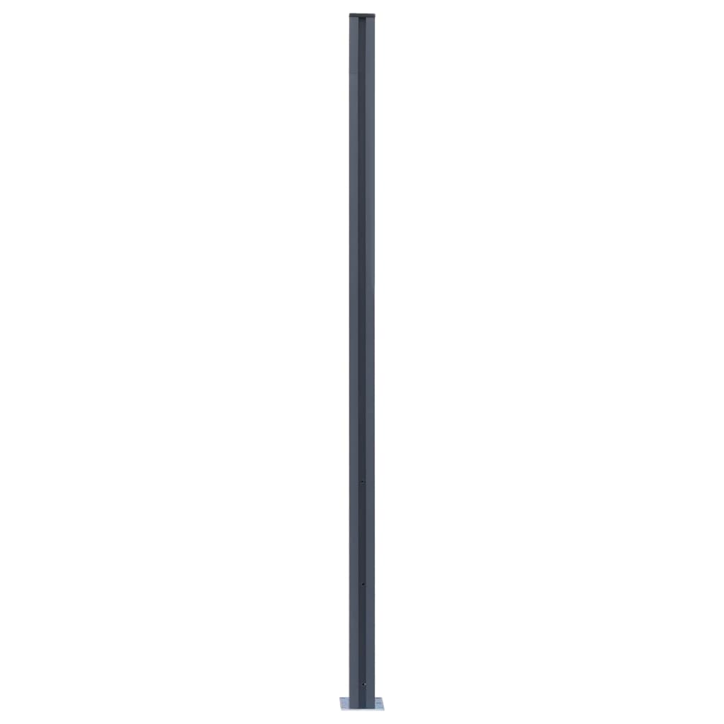 vidaXL Stupovi za ogradu 3 kom tamnosivi 185 cm aluminijski