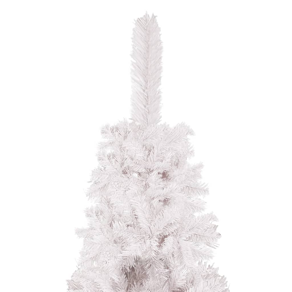 vidaXL Tanko osvijetljeno božićno drvce bijelo 180 cm