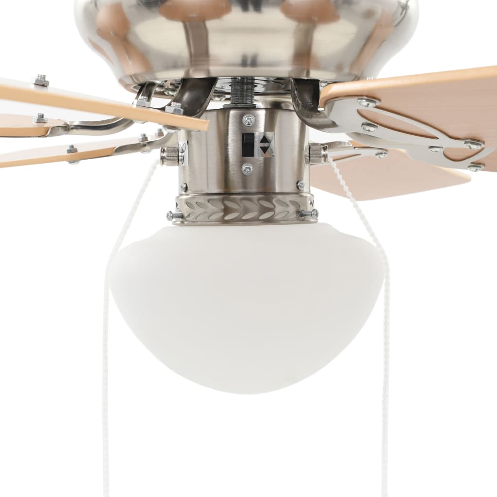 vidaXL Ukrasni stropni ventilator sa svjetlom 82 cm svijetlosmeđi