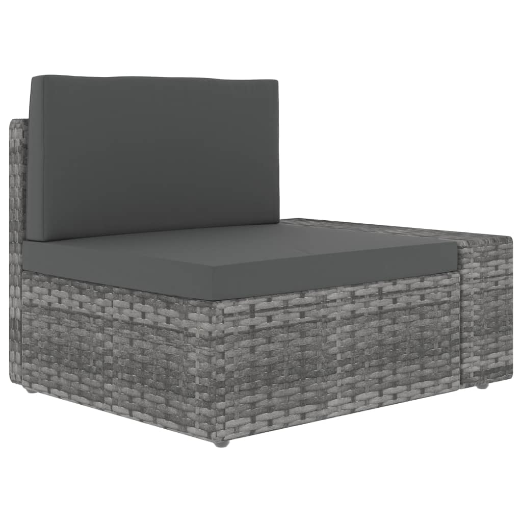 vidaXL Modularna kutna sofa od poliratana s lijevim naslonom siva