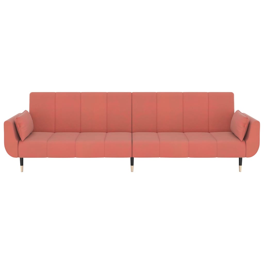 vidaXL Dvosjed na razvlačenje s dva jastuka ružičasti baršunasti