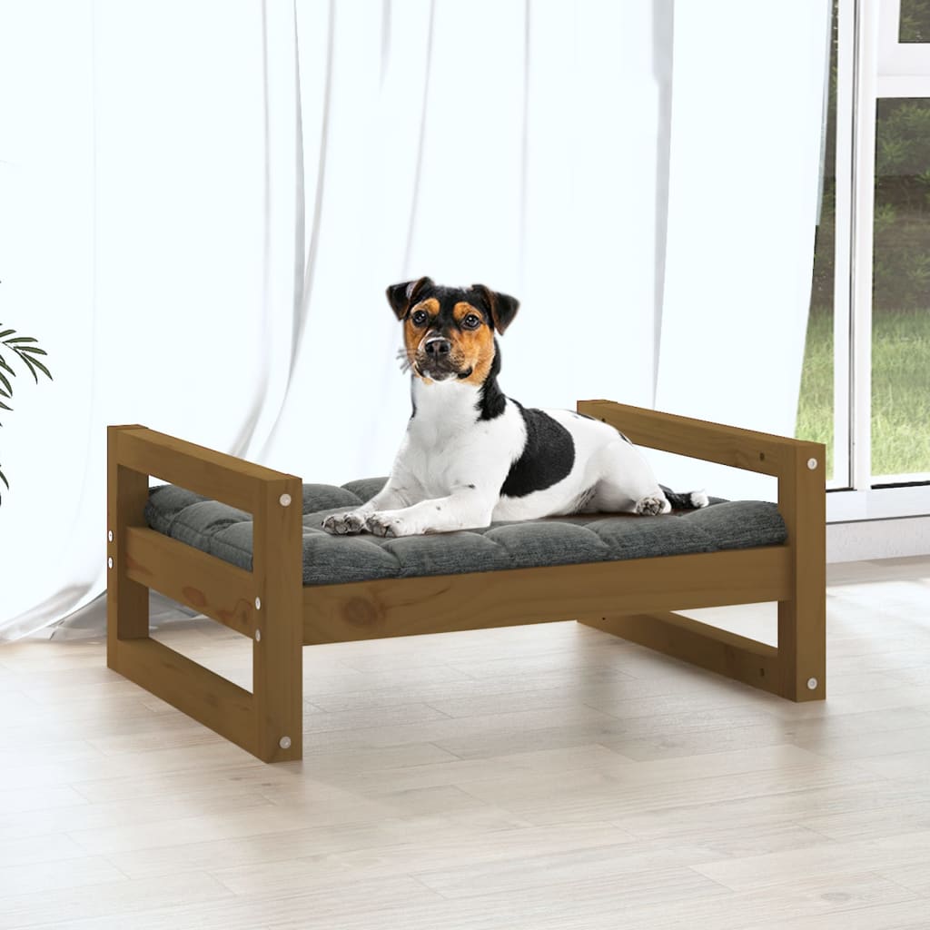 vidaXL Krevet za pse boja meda 55,5 x 45,5 x 28 cm od masivne borovine