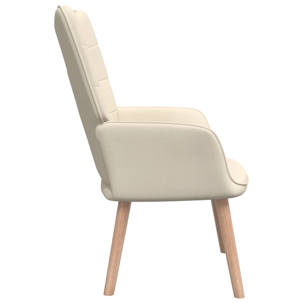 vidaXL Stolica za opuštanje sa stolcem od tkanine krem