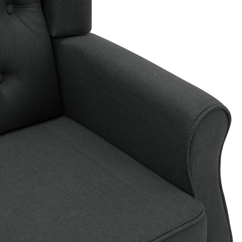 vidaXL Fotelja od tkanine s tabureom tamnosiva