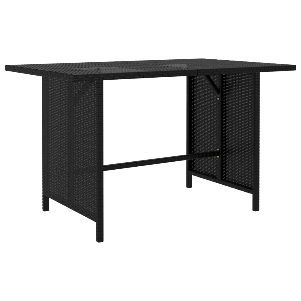 vidaXL Vrtni blagovaonski stol crni 110 x 70 x 65 cm od poliratana