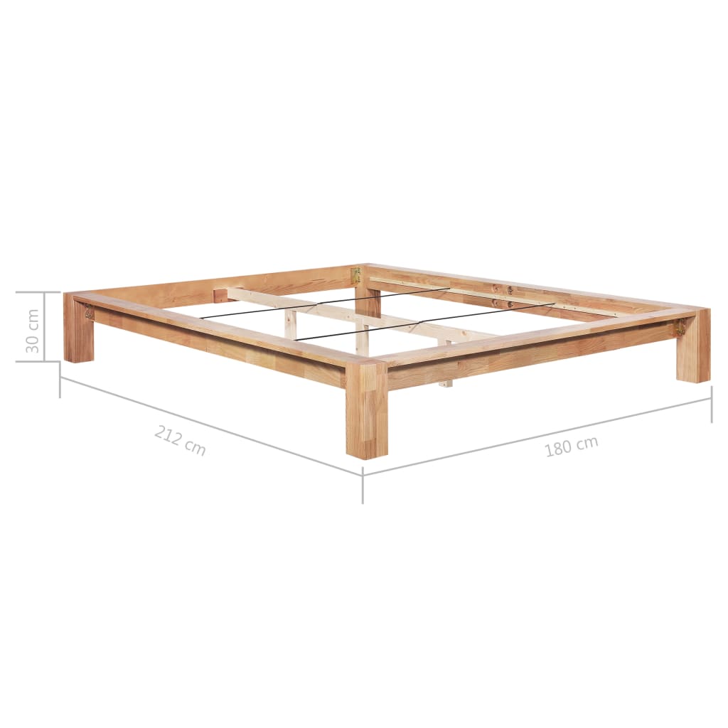 vidaXL Okvir za krevet od masivne hrastovine 160 x 200 cm