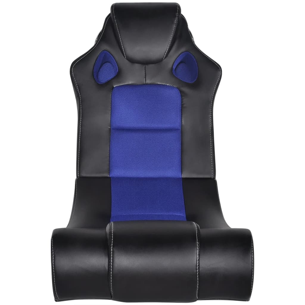 vidaXL Stolica za ljuljanje s glazbom crno-plava od umjetne kože