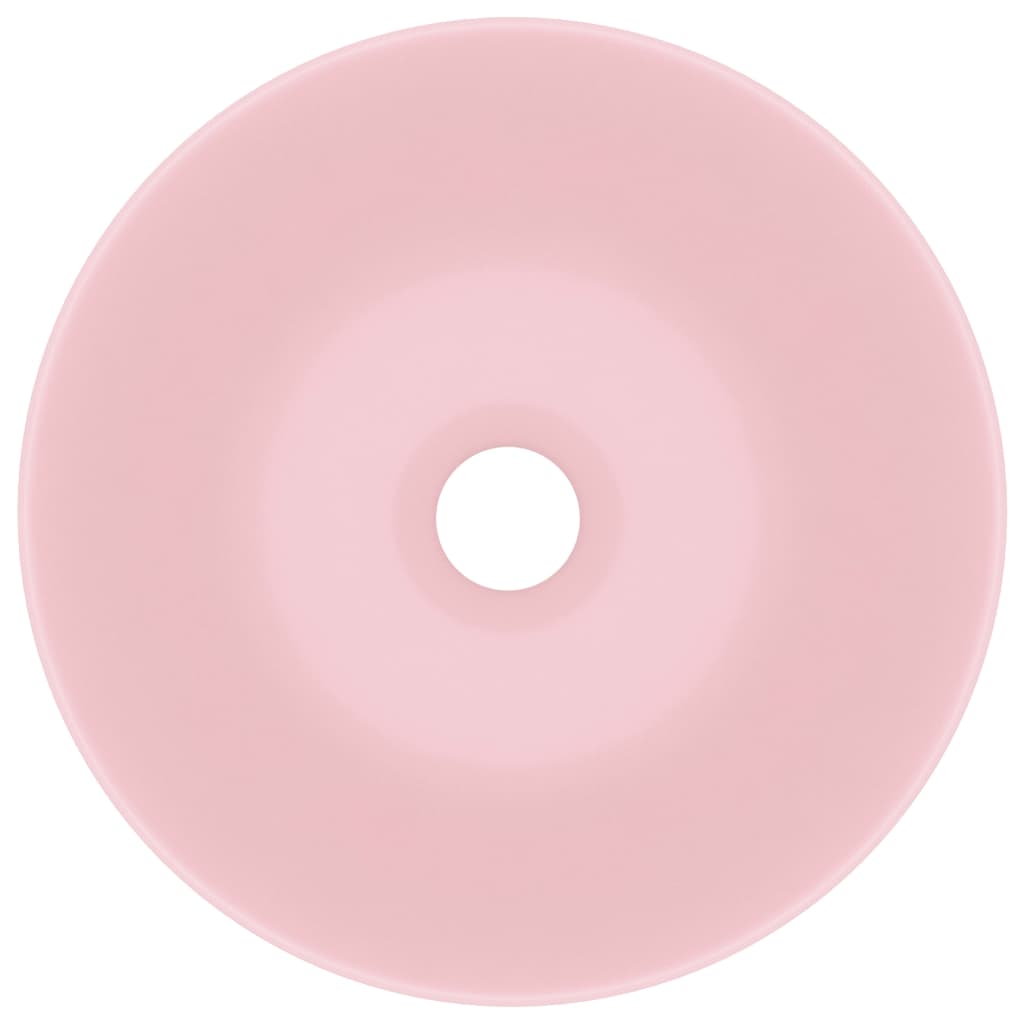vidaXL Kupaonski umivaonik od keramike mat ružičasti okrugli