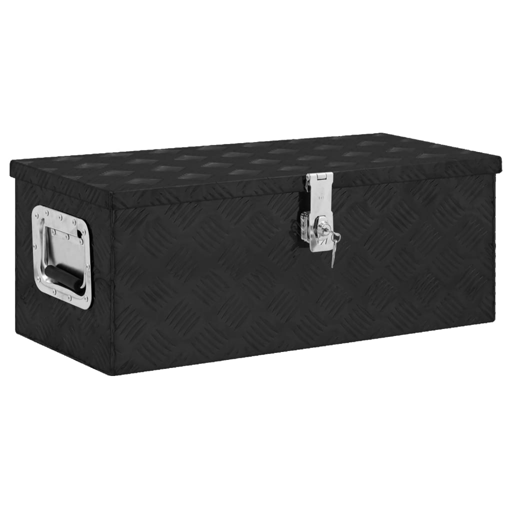 vidaXL Kutija za pohranu crna 70 x 31 x 27 cm aluminijska