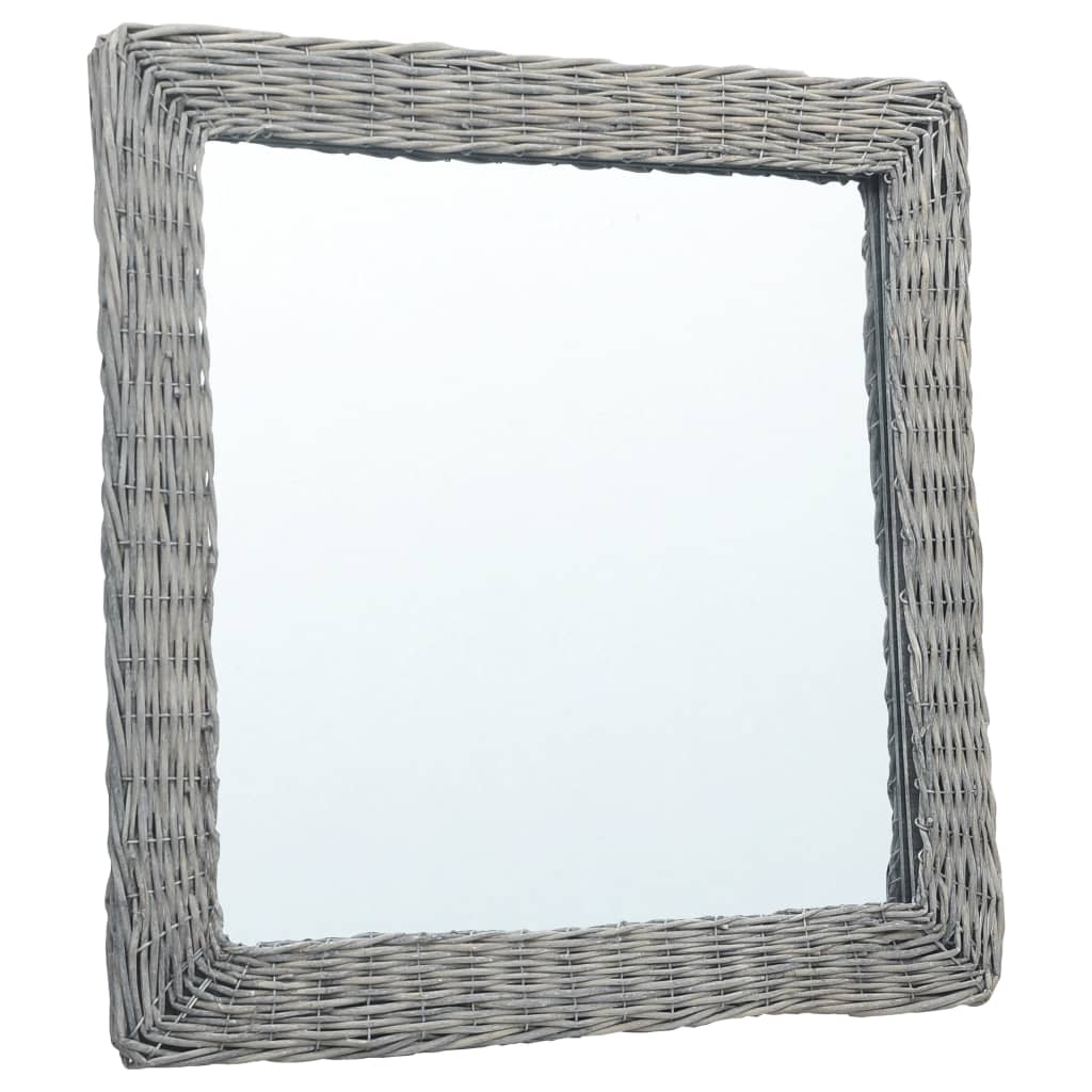 vidaXL Ogledalo od pruća 50 x 50 cm