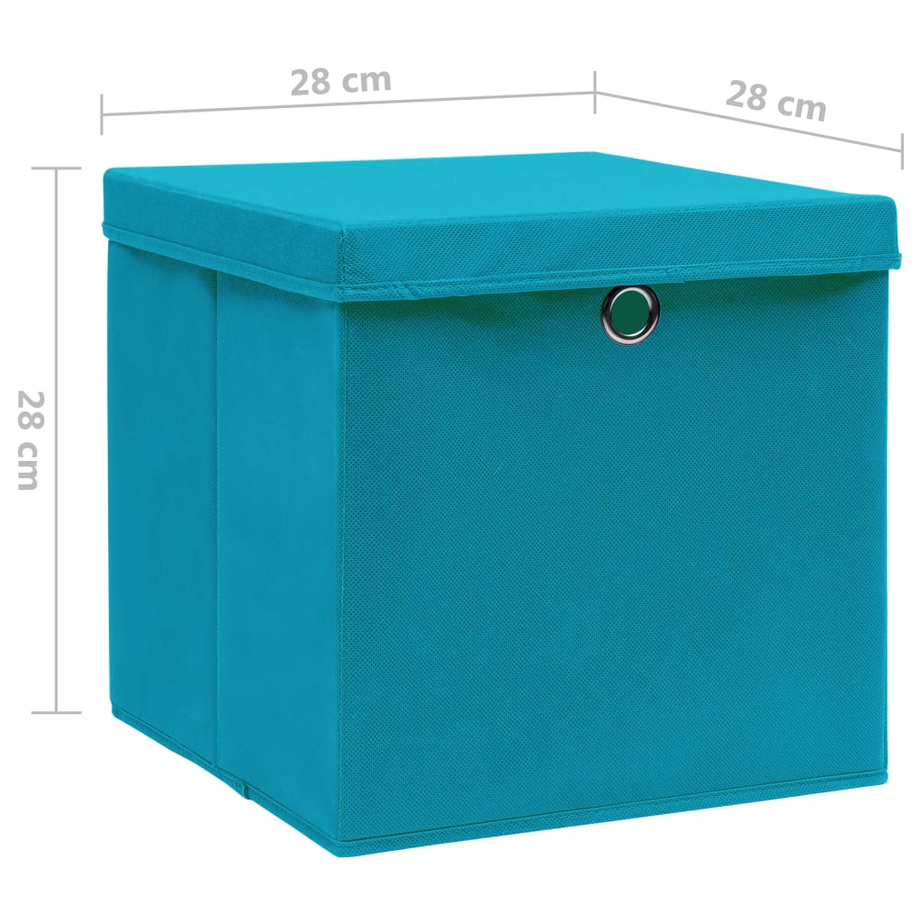 vidaXL Kutije za pohranu s poklopcima 4 kom 28x28x28 cm svjetloplave