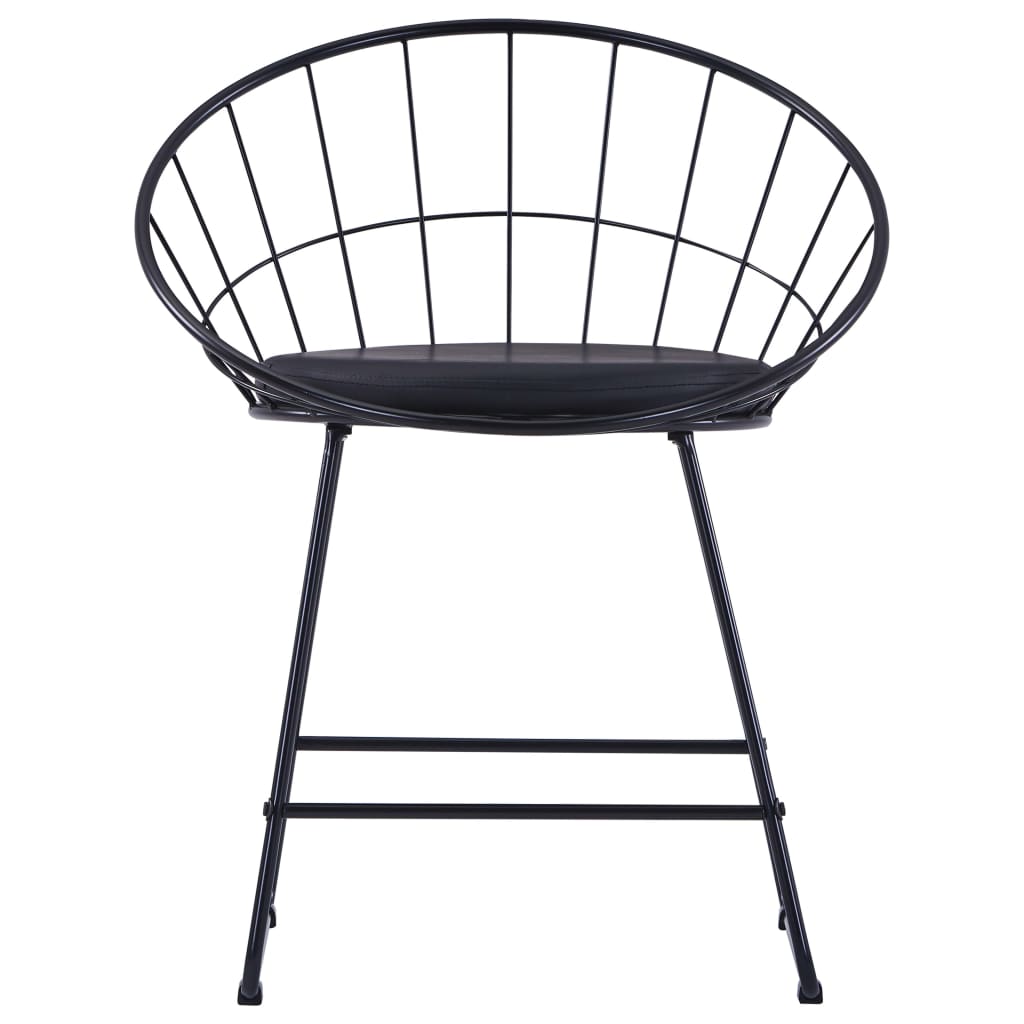 vidaXL Stolice sa sjedalima od umjetne kože 4 kom crne čelične