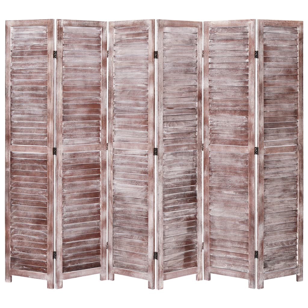 vidaXL Sobna pregrada sa 6 panela smeđa 210 x 165 cm drvena