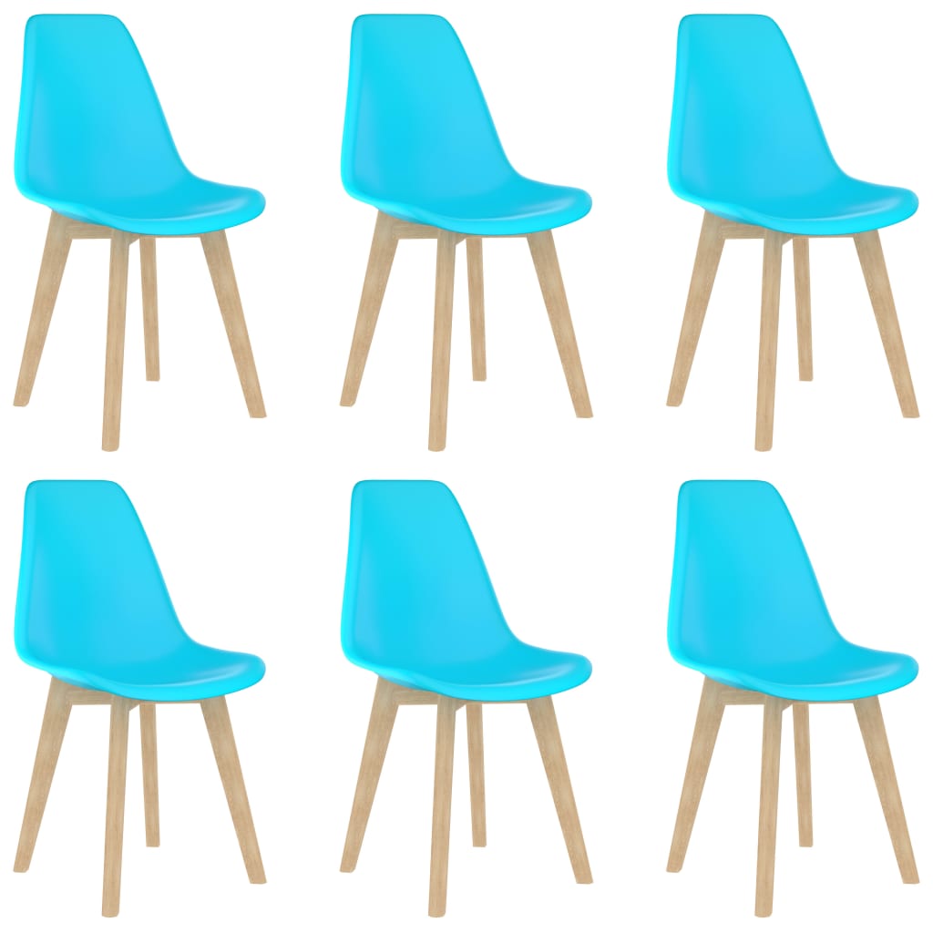 vidaXL Blagovaonske stolice od plastike 6 kom plave