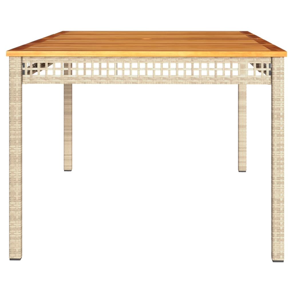 vidaXL Vrtni stol bež 180 x 90 x 75 cm od poliratana i drva bagrema