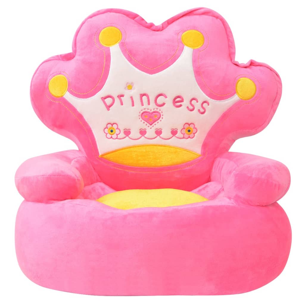 vidaXL Plišana dječja fotelja s natpisom Princess ružičasta
