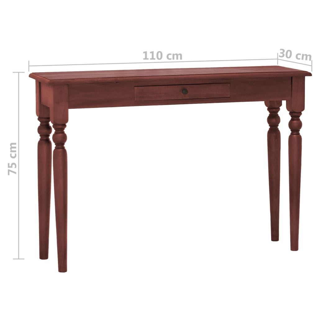 vidaXL Konzolni stol klasični smeđi 110x30x75 cm od drva mahagonija