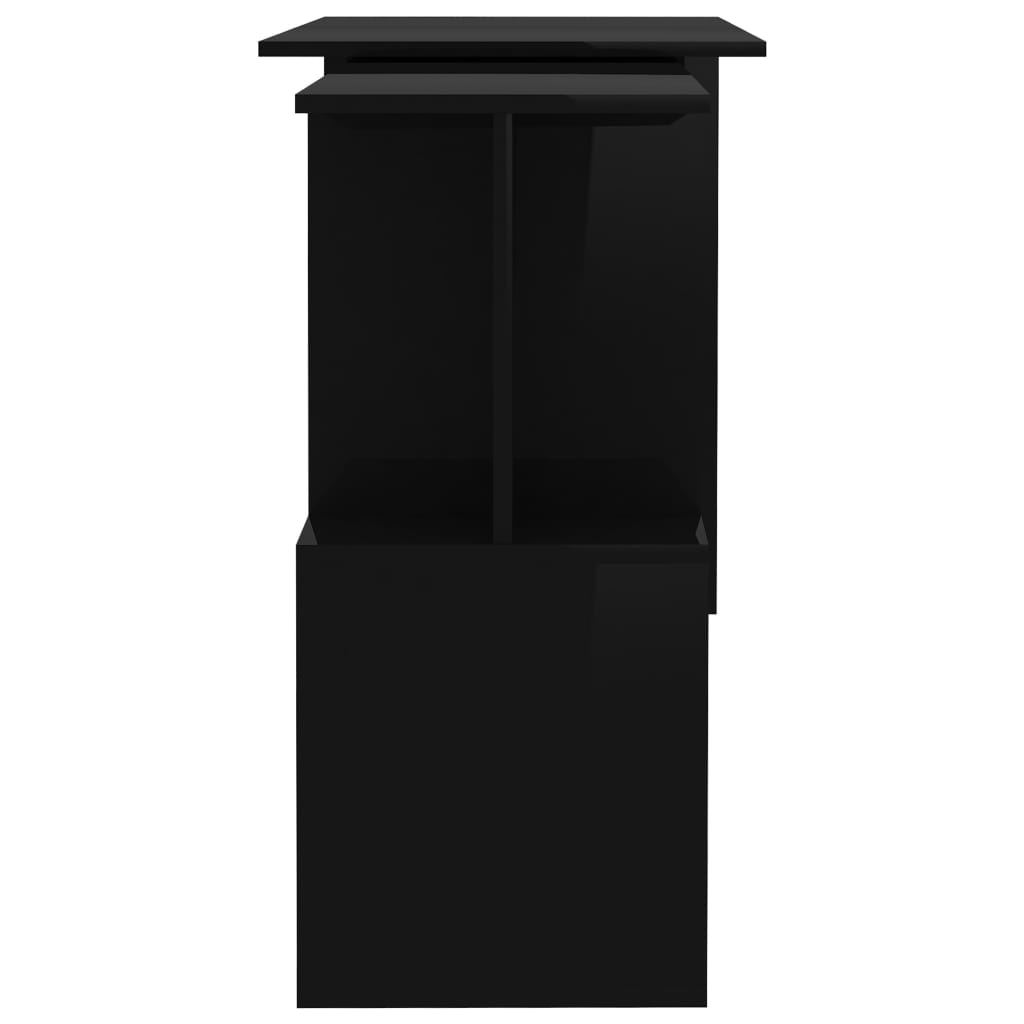 vidaXL Kutni radni stol sjajni crni 200 x 50 x 76 cm konstruirano drvo