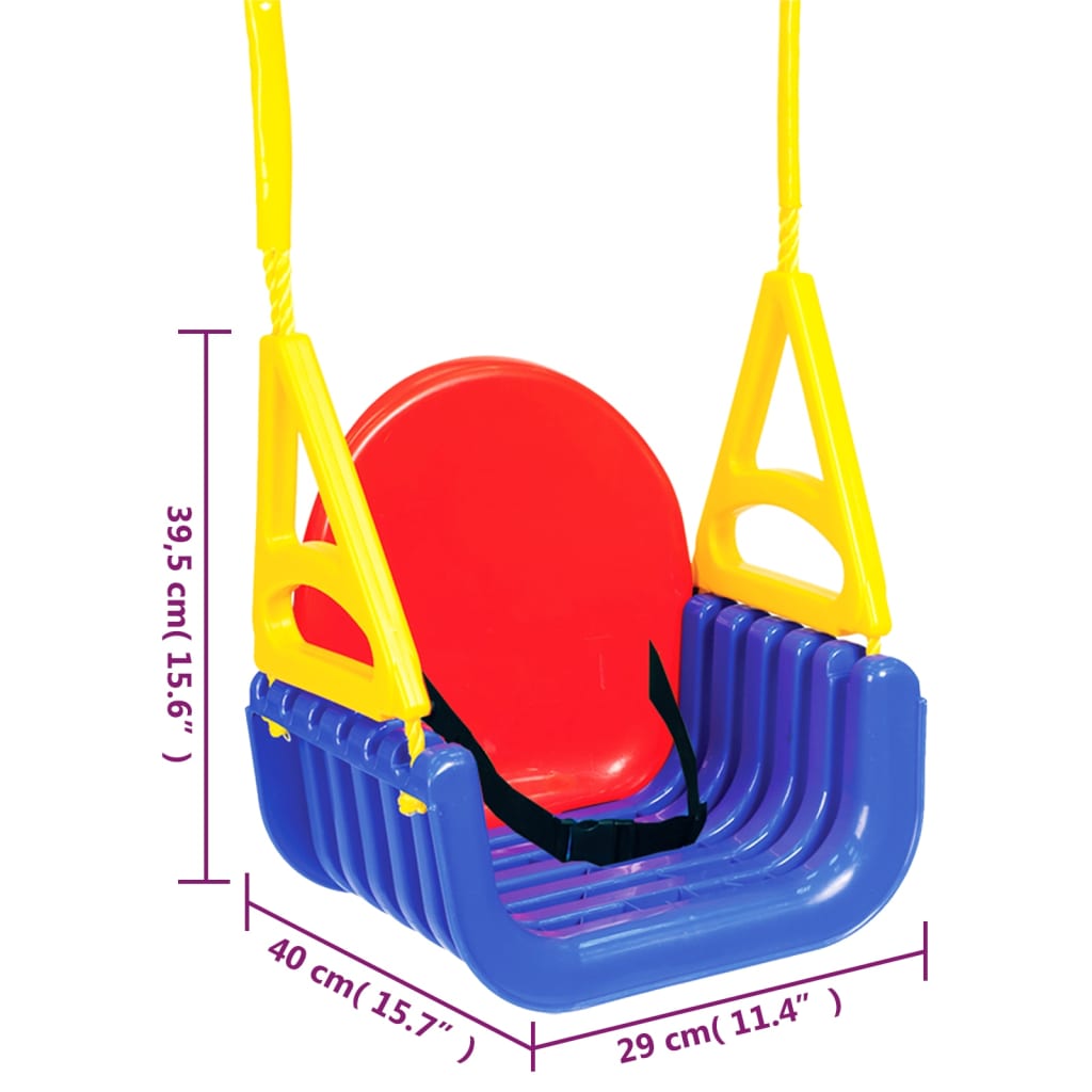 vidaXL 3-u-1 sjedalo za ljuljanje za djecu 29x40x39,5 cm polipropilen