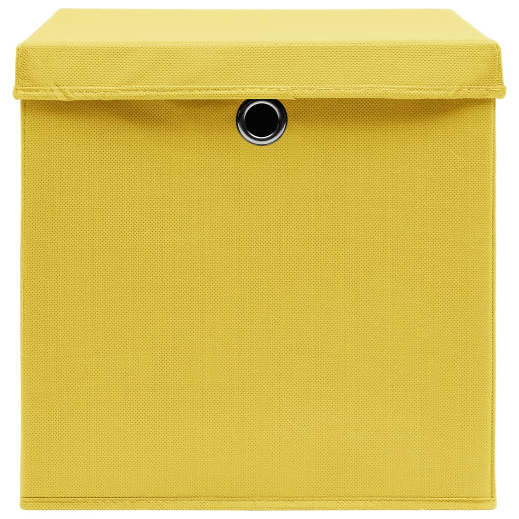 vidaXL Kutije za pohranu s poklopcima 4 kom 28 x 28 x 28 cm žute