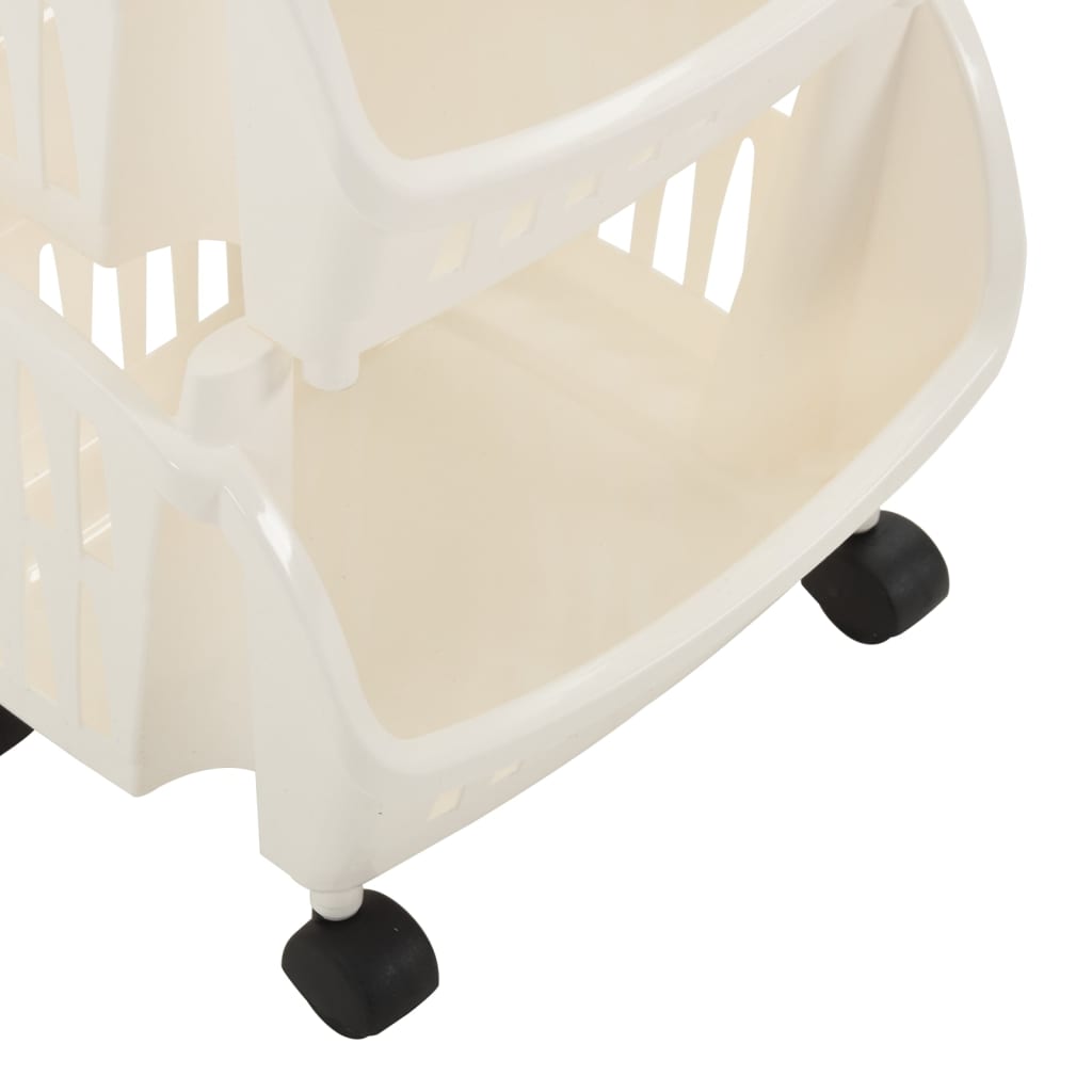 vidaXL Kuhinjska kolica bijela i smeđe-siva