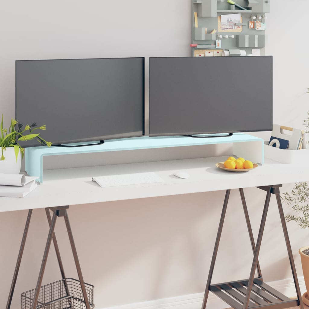 vidaXL Stalak za TV/monitor stakleni zeleni 110 x 30 x 13 cm