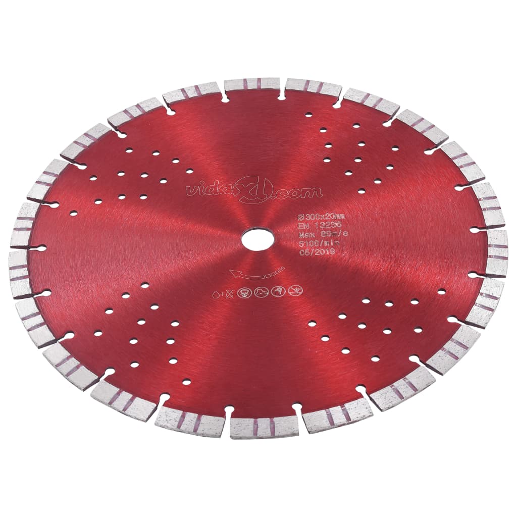 vidaXL Dijamantni disk za rezanje s turbo segmentima i rupama 300 mm