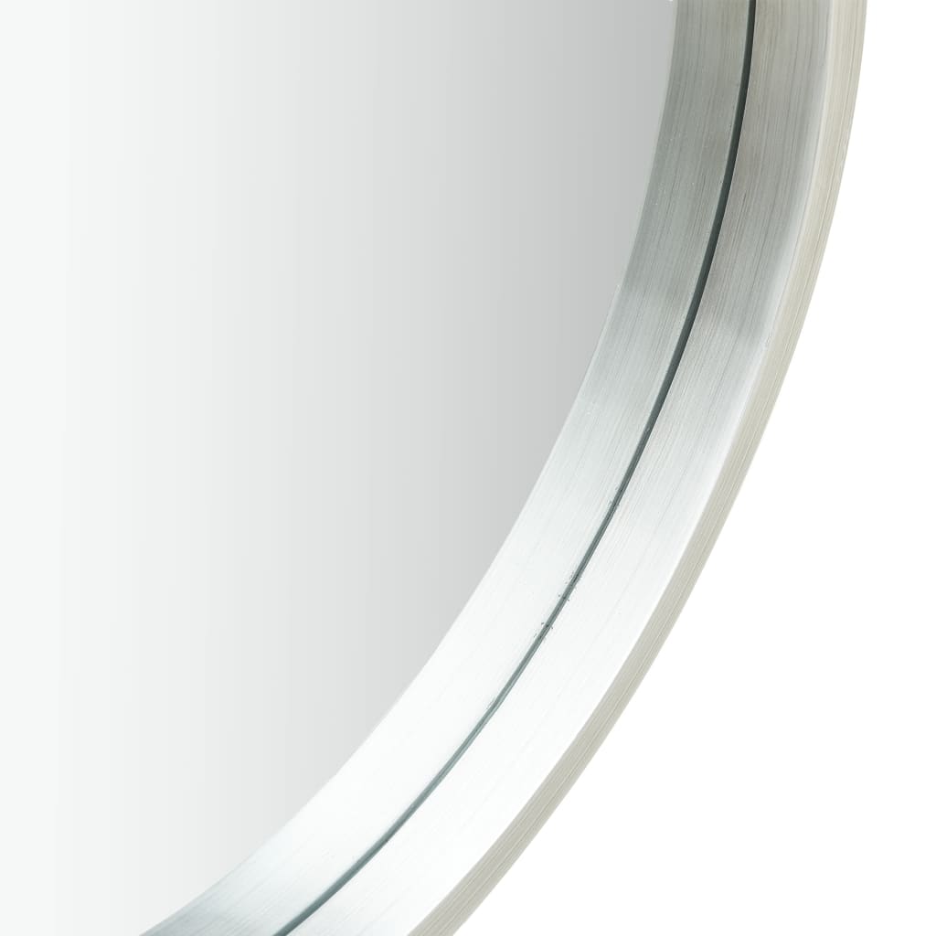 vidaXL Zidno ogledalo s remenom 60 cm srebrno