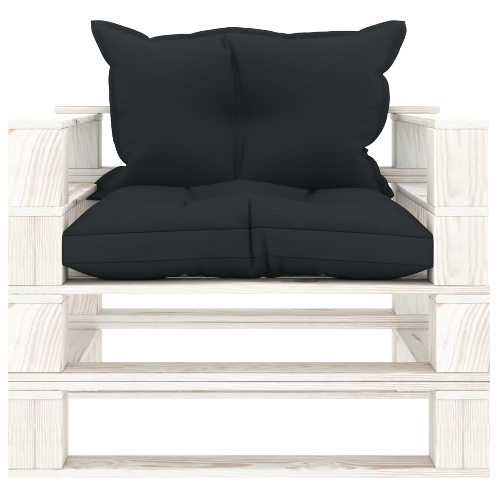 vidaXL Vrtna sofa od paleta s antracit jastucima drvena