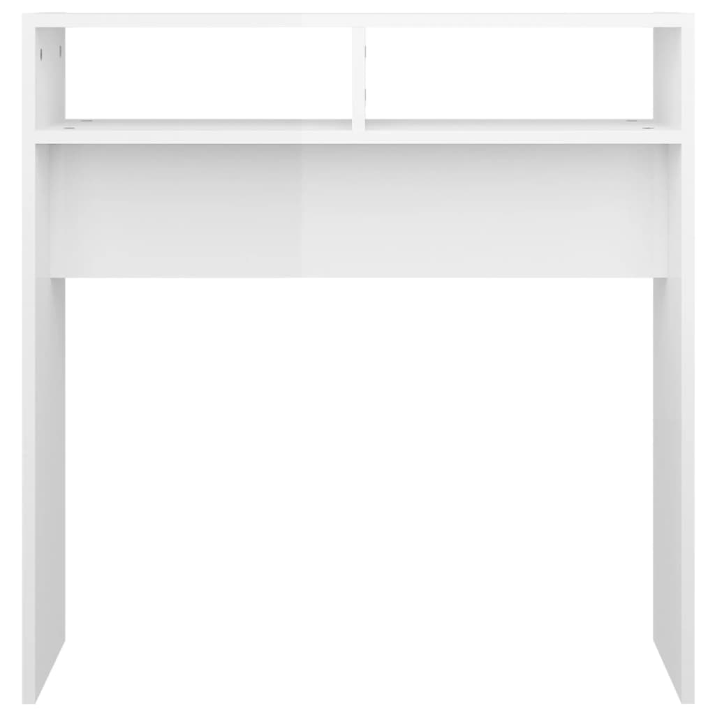 vidaXL Konzolni stol visoki sjaj bijeli 78 x 30 x 80 cm od iverice