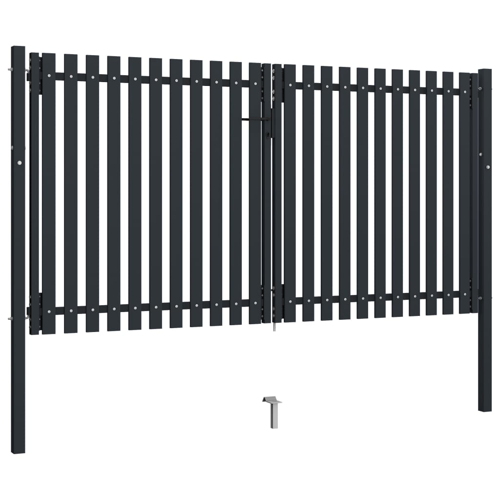 vidaXL Dvostruka vrata za ogradu od čelika 306 x 200 cm antracit