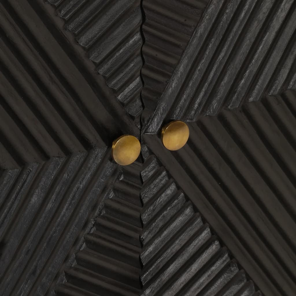 vidaXL Komoda crna 55 x 30 x 76 cm od masivnog drva manga i željeza