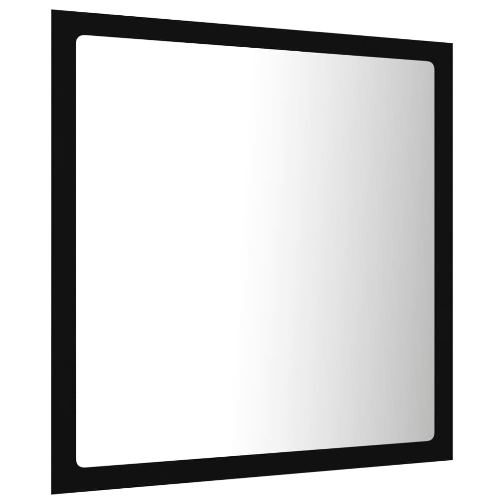 vidaXL LED kupaonsko ogledalo crno 40 x 8,5 x 37 cm akrilno