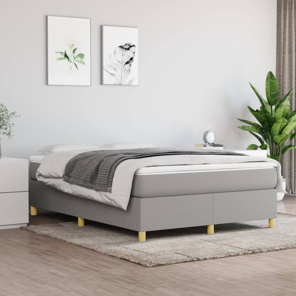 vidaXL Okvir za krevet s oprugama svjetlosivi 140 x 200 cm od tkanine